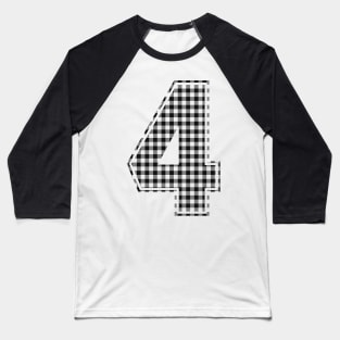 Plaid Number - 4 - Dark Baseball T-Shirt